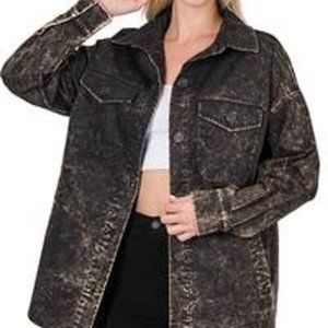 Zenana- Vintage Look Washed Shacket